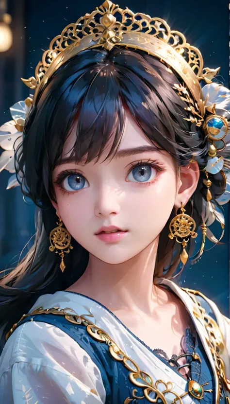 detailed eyes, Perfect features, (masterpiece), (best quality), (good quality), intricate details, earrings, Ray Tracing, (Depth of field), 