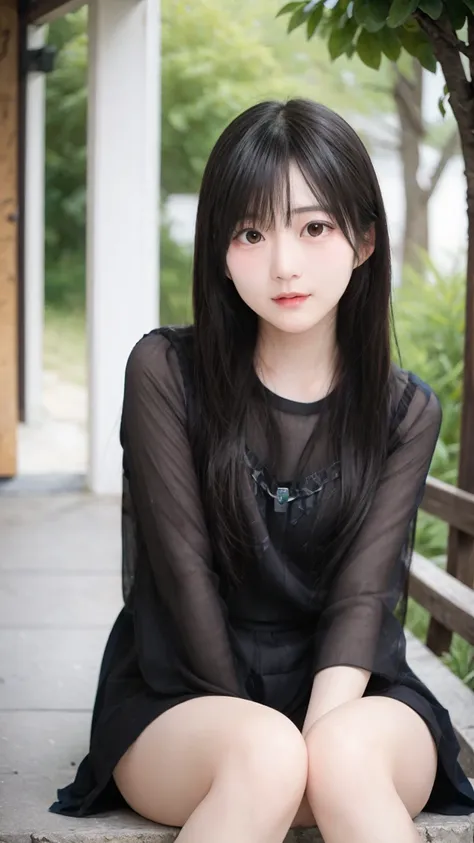 A beautiful girl with a super cute face and a tsundere personality、Innocent girl&#39;s shirt、Innocent girl pleated skirt、Waist size 21 inches、Bust size: 33DD、The highest standard of ultra-high definition full-body photos、Rural riverbed、(Small face)、No make...