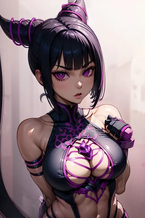 knife Juri Han character from street fighter game, realistic 3D anime style, cute anime girl, beautiful digital art, realistic 3D anime, Realistic Hyper Anime, extremely detailed.best quality,ultra-detailed,detailed background,looking at viewer, detailed f...