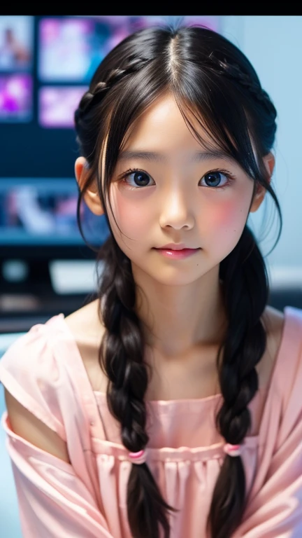 8k、cute、adult girls、detailed、braid your hair in an intricate way、looking into the camera、((software: 1.4)),((detailedな顔, profess...