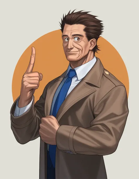 1man, veteran mature detective, muscular, boned nose, wavy slicked back spiked hair, yellow_brown hair, BREAK shihaku, brown eyes, dandy, virile, stubble, square shaped, large eyes, ugly, rough skin, facial wrinkles, ideal ratio body proportions, ordinaly,...