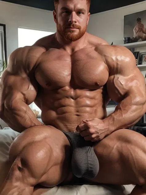 Felipe big muscles big bulge big chest shirtless detailed chest hair hard nipples gay hyper realistic exciting masterpiece 8k (ginger:1.2) rippling chest (defined muscles:1.5) (detailed muscles:1.5), (human:1.5) (seducing viewer:1.4)