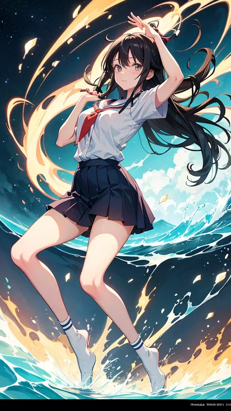  dynamic pose anime girl in  a, nagatoro, anime visual of a cute girl, anime best girl, r, hinata hyuga, beautiful anime high school girl, sui ishida with black hair, official art, kotegawa yui, mitsumayo, young anime girl, an anime girl