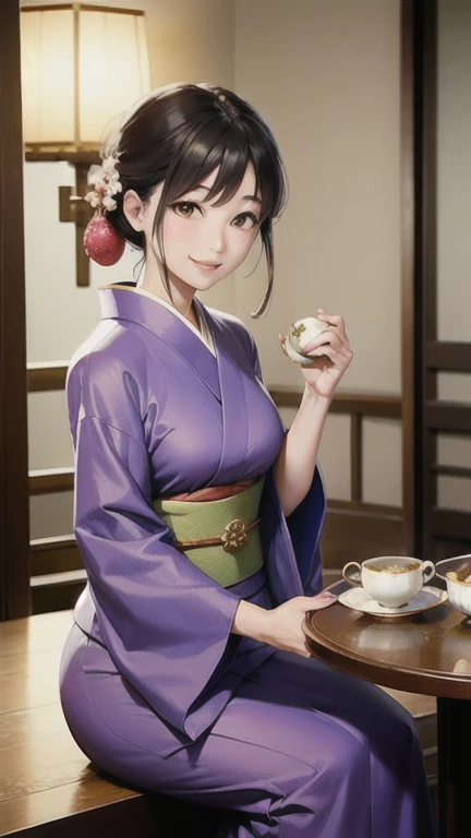 ((masterpiece)),((ayako katagiri)),((katagiri ayako)),((full smile)),((smile)),((happiness)),healthy beauty,((((tea time)))),(((...