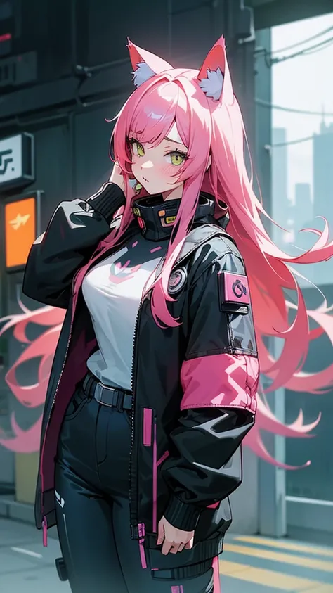 anime girl with long hair and cat ears in a city, digital cyberpunk anime art, cyberpunk anime girl mech, female cyberpunk anime girl, cyberpunk anime girl, anime cyberpunk art, cute cyborg girl, digital cyberpunk - anime art, cyberpunk anime art, oppai cy...