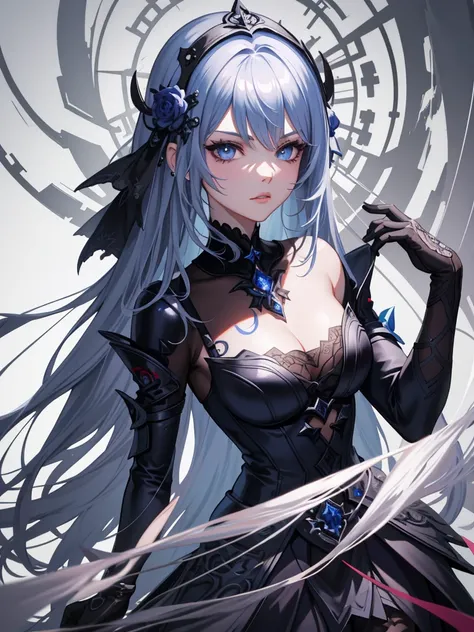 Anime girl with blue eyes and gothic makeup, Detailed digital anime art, Guviz-style artwork, Stunning anime face portrait, wlop rossdraws, 8K high quality detailed art, 4k highly detailed digital art, detailed matte fantasy portrait, rossdraws portrait, G...