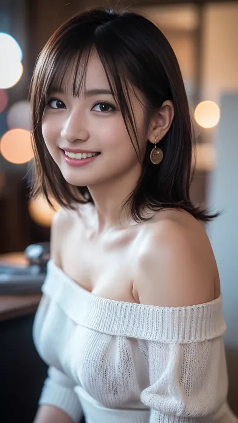 (8k, RAW Photos,Highest quality, High resolution:1.1), (Ultra-realistic:1.4),(Realistic:1.4), Realistic Face,Realistic Body,Realistic Skin,masterpiece,(cute:1.8), cute子たち, Fine black eyes,Innocent eyes,Cinema Lighting,Film Grain,jewelry,Earrings,((Medium H...