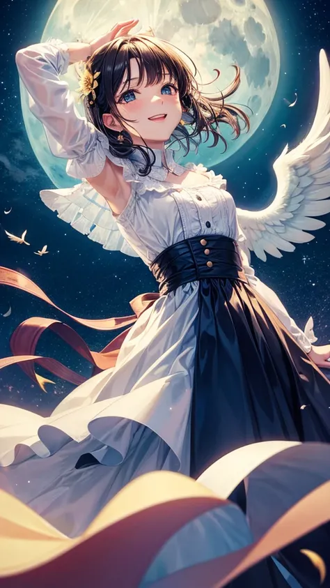 man,angel,happy,Under the moon 