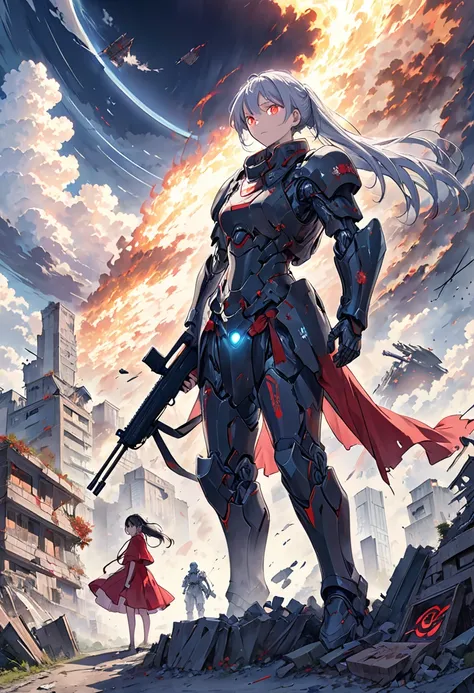 Create a cover illustration for the manga titled "WARWOOM" in the style of Yoshiyuki Sadamoto. The scene should depict a soldier with detailed and futuristic biomechanical armor, holding an advanced assault rifle, and standing with a firm and determined po...