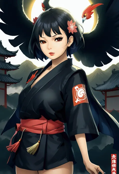 oriental project　shotsmaru　black hair　short hair　tengu