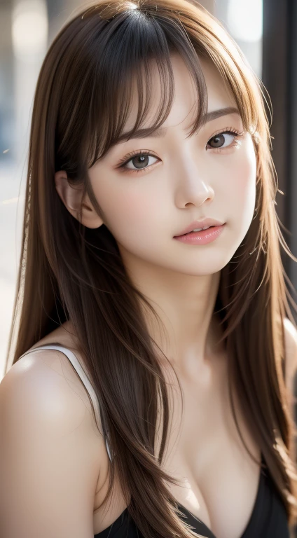 Beautiful woman with perfect figure：1.4，Layered Hairstyles，Protruding cleavage，Silver 2D Costume：1.5，Highly detailed face and skin texture，double eyelid，Whitening the skin，Long white hair、The Shining, clear, White skin、Her windblown silver hair hides her b...