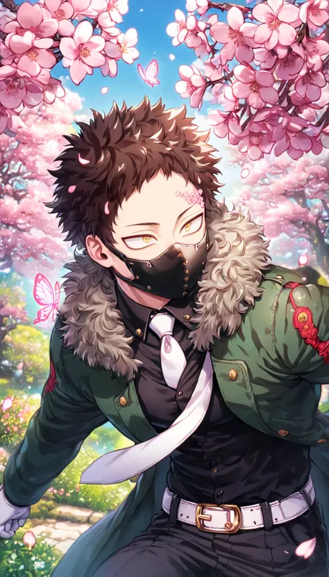 absurdres, highres, ultra detailed, HDR, master piece, best quality, extremely detailed face, delicated features, Overhaul, dark brown hair, short hair, short bangs, expressive yellow eyes, Boku No Hero Academia, solo, sexy man, handsome, manly man, dark g...