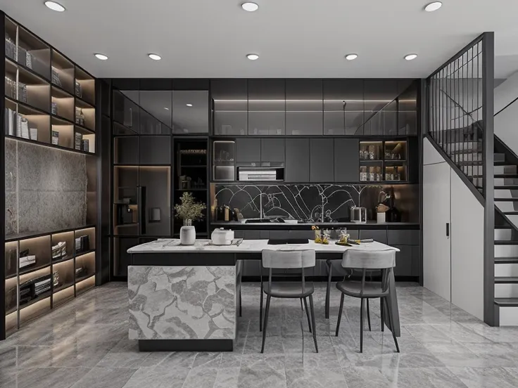 Real photo, modern KITCHEN, gorgeous design, modern style, shadows, volumetric lighting, shadows, high-end photography, fidelity, bright details, sharp, unique, winning photography award, Canon EOS 5D Mark IV DSLR camera, f/ 6 , ISO 100, 1/250 sec, uhd, 8k...