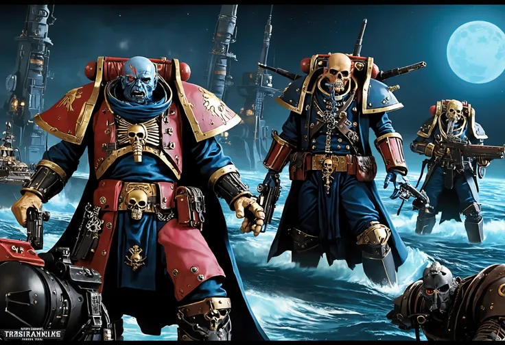 warhammer 40k, cybernetic gene cult mutant pirates war with a fleet of imperial freebooter space pirate