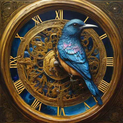 Intricately detailed oil paintings including mechanical bird illustrations, Try to keep the pain to yourself, dignity, Live, Behind my own fantasy, Never leave, Trapped in a dark sky, Keep as quiet as possible, grace, Smoky, The anger that keeps rising ins...