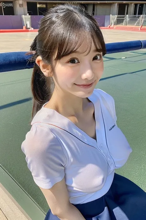 
Fair skin， Black Hair，ponytail、Wet crotch，Sexy pose，Natural light、Gymの中、 ((18-year-old、Highest quality、Gym、Complex、perspective, Very detailed, Detailed Background,, Big Breasts，Saggy breasts，Three-dimensional chest，Slender body，the body is slim，smile，Thin...