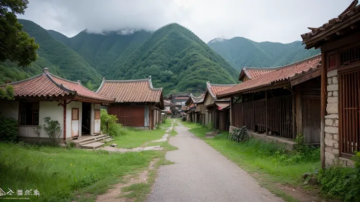 Abandoned Chinese village in a horror style