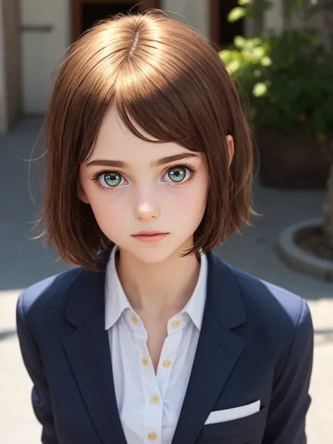 One Girl，(1人のとてもcute女の子:1.3)，masterpiece，Highest quality，High resolution，From below，Low - Angle，Photorealistic，RAW Photos，Ray Tracing，Physically Based Rendering，beautiful girl，(15 years old:1.3)，cute，Round face，Baby Face，Big eyes，(detailed pupils:1.2)，(The...