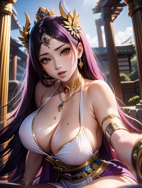 Perfect face, Japanese Goddess, 20-year-old，(((Erotic expressions)))Close-up of a woman in a bikini posing with a sword, Anime Goddess, extremely detailed ArtJam, Enchanting anime girl, Beautiful and attractive anime woman, Japanese Goddess, thick, Beautif...