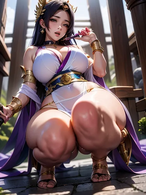 Perfect face, Japanese Goddess, 20-year-old，(((Erotic expressions)))Close-up of a woman in a bikini posing with a sword, Anime Goddess, extremely detailed ArtJam, Enchanting anime girl, Beautiful and attractive anime woman, Japanese Goddess, thick, Beautif...