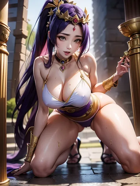 Perfect face, Japanese Goddess, 20-year-old，(((Erotic expressions)))Close-up of a woman in a bikini posing with a sword, Anime Goddess, extremely detailed ArtJam, Enchanting anime girl, Beautiful and attractive anime woman, Japanese Goddess, thick, Beautif...