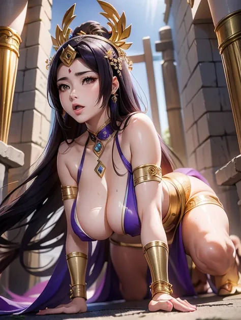 Perfect face, Japanese Goddess, 20-year-old，(((Erotic expressions)))Close-up of a woman in a bikini posing with a sword, Anime Goddess, extremely detailed ArtJam, Enchanting anime girl, Beautiful and attractive anime woman, Japanese Goddess, thick, Beautif...