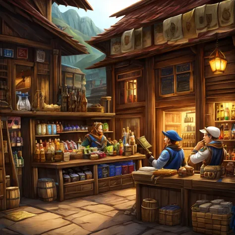 shop,currency exchange,beer,mmorpg,traveler,The owner of the shop is a rich man.