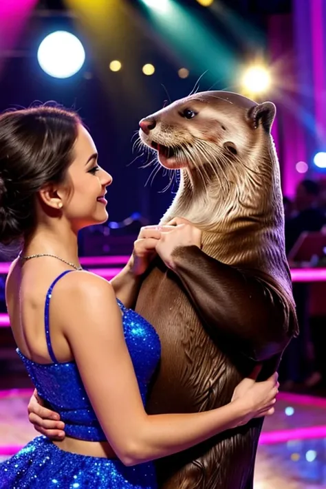 Otters at a fancy dance ball