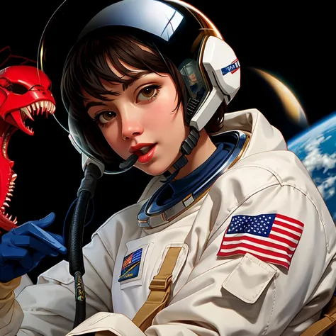 Astronaut woman, oral rape by xenomorph