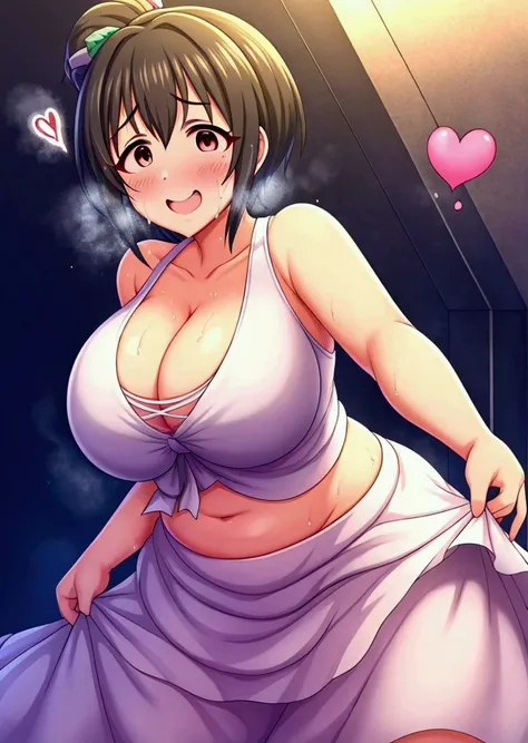 masterpiece, Highest quality, 、A person who writes in detail、Accurate human body、Knowledgeable person,Accurate 5 fingers,Mature Woman,, ,Thick thighs,( Large Breasts,Long chest, See the viewers, Curvy Body,Miho Kohinata, Idolmaster Cinderella Girls, short ...