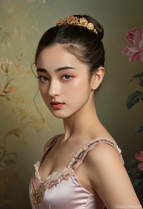 (highres,masterpiece:1.2),(realistic:1.37)"(best quality, highres, ultra-detailed, realistic),beautiful 19th-century portrait of a 16-year-old French ballet dancer, (She is half French and half Japanese, and is a stunning beauty with detailed eyes and a hi...