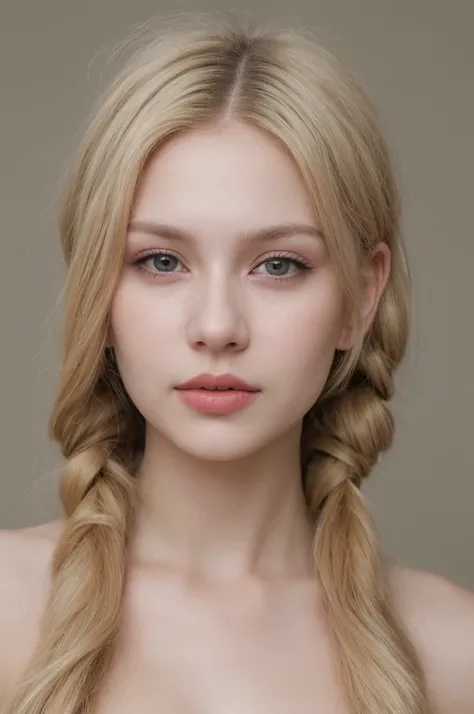 (Cinematic photo: 1.3) From (really: 1.3), (comfortable: 1.3) Beautiful 18 year old girl, (difficult messy twintails of light blonde hair), высокодеталFromированная текстура кожи, skinny shoulders, realistic texture кожи, looks straight into the camera, (l...