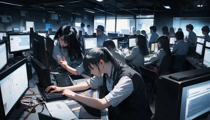 Picture of people working using computers