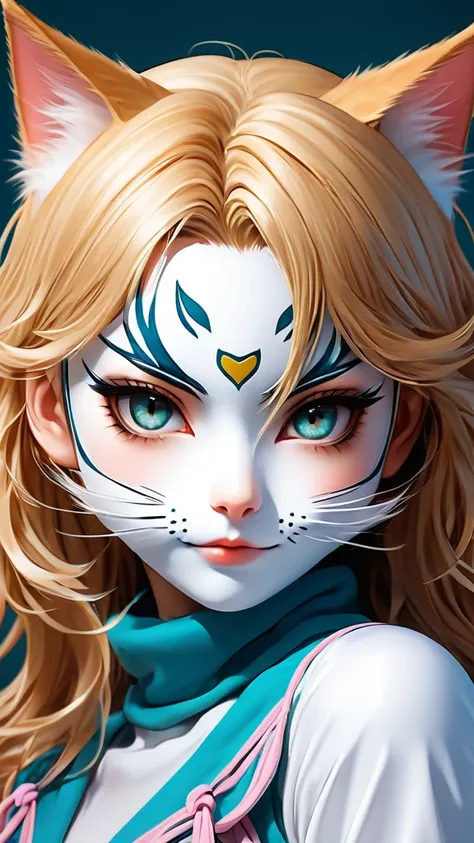 anime girl with a cat mask and a cat face, anime style 4 k, anime art wallpaper 4k, anime art wallpaper 4 k, anime art wallpaper 8 k, stunning anime face portrait, anime wallpaper 4 k, anime wallpaper 4k, clean detailed anime art, extremely detailed artger...