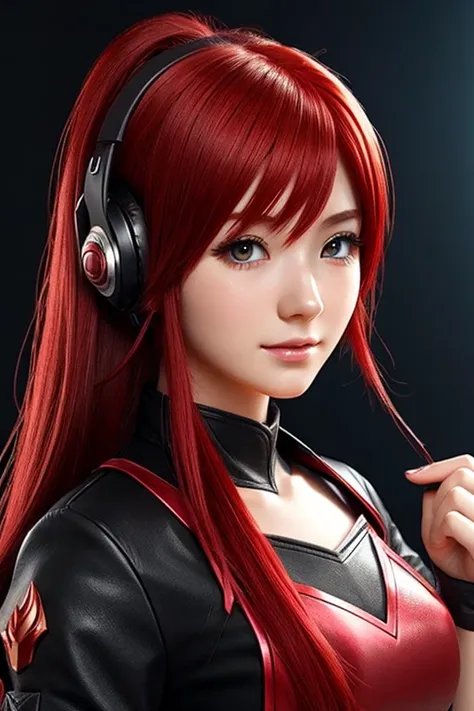 Mobile legend profile picture gamer anime girl with red hair 