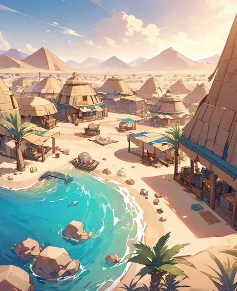 Desert village in shore Egyptian