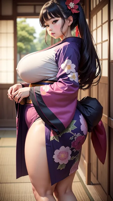 kimono､teens girl､Chubby body type､Big Breasts、Big breasts､Big Ass、