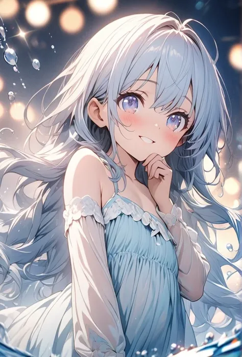 masterpiece, best quality, extremely detailed, (illustration, official art:1.1), 1 girl ,(((( light blue long hair)))), ,(((( light blue long hair)))),light blue hair, , long hair ((blush)) , cute face, big eyes, masterpiece, best quality,(((((a very delic...