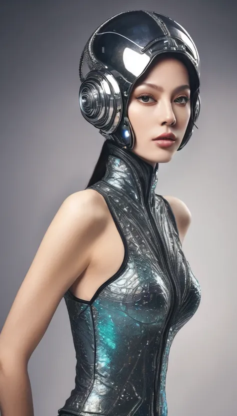 a realistic picture of a beautiful sexy alien woman