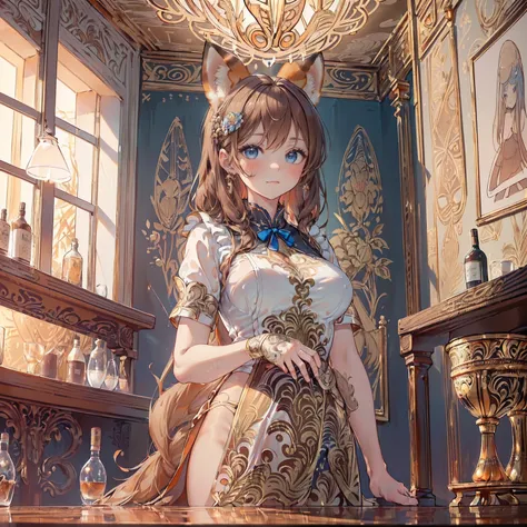 Anime Kawaii sexy Perfect Slim sensual body large breast and huge thighs, An intricate and highly detailed illustration of anime (Young girl) (((work of art))), (((highest quallity))), ((ultra detali)), ((super fine illustration)), ((ultra-fine painting)),...