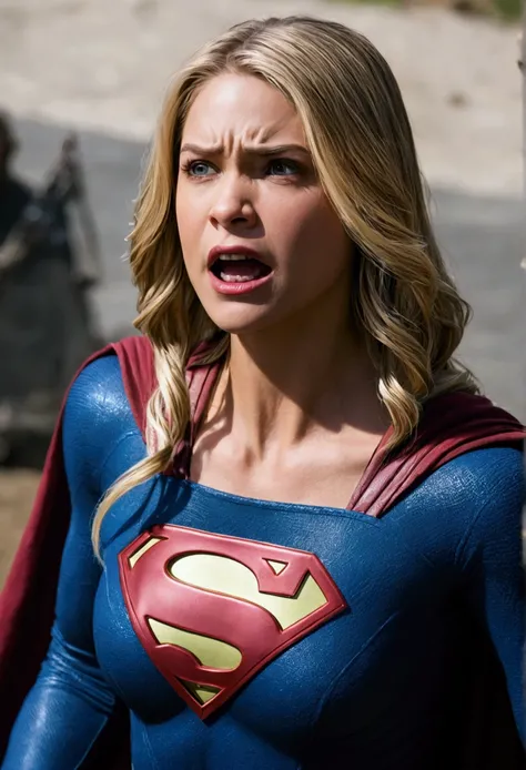 Supergirl, anal fucking by an orc, orgasm face, angry fuck