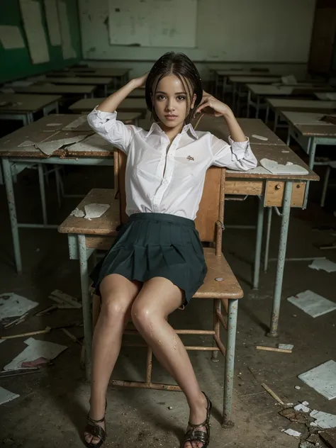 (sony_a1.sel50f12gm.shooting in combination with), (1girl in), solo, amazing face and eyes, serious face, (school uniform, pleat...