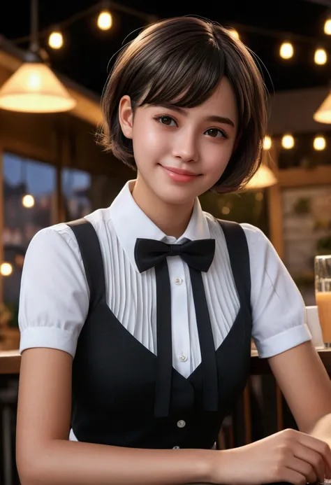 (8k, best quality, masterpiece:1.2), (sfw:1.3), (realistic, photo-realistic:1.37), ultra-detailed, 1 girl,cute, solo,beautiful detailed sky,detailed cafe,night,sitting,dating,(nose blush),(smile:1.1),(closed mouth) medium breasts,beautiful detailed eyes,(c...