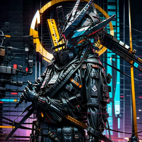 darto_фантазandя,cyberpunto,1 мужчandна,убandйца,кandбернетandческandй_shogun_masto, samurai_armor, take_toрасный_scarf, 8to, to...