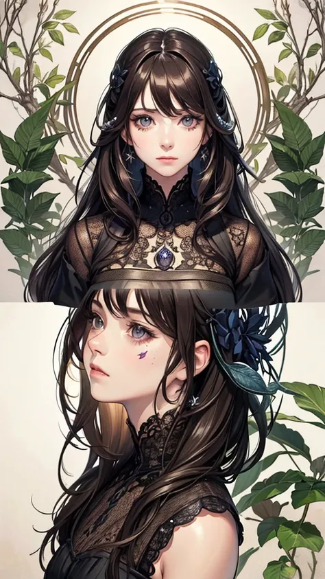 Trends on ArtStation, Trends on CGSociety, Intricate, High Detail, Sharp Focus, Dramatic, Realistic Art of Drawing by Midjourney and Greg Rutkowski, Sketch, Masterpiece, Best Quality, Very Detailed, 1girl, Half, Beautiful Meticulous Violet Eyes, Cute Anime...