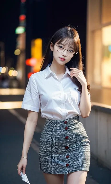 (a gorgeous chinese lady, age 28, professional high-school lecturer & artist, wearing trendy office attire, blazers, sky-blue ti...