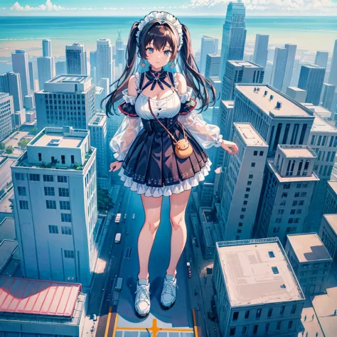 perspective from above giantess giant girl
masterpiece unreal engine anime style delicate picture 4k 90's giant crowd amusement ...