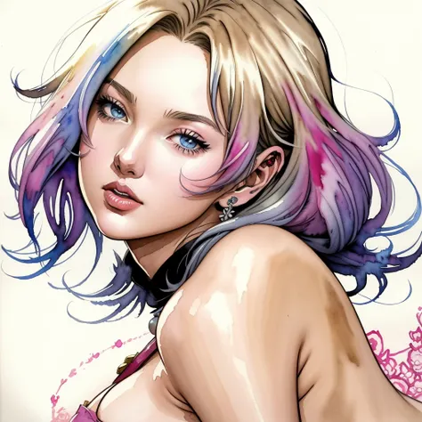 nude Tylor swift , akira toriyama art , anime , natural , fantasy character  ,  watercolor painting , anime , art by Carne Griffiths and Wadim Kashin,Landscape painting ,  Highly detailed , accuracy , in detail ,Anime , , Digital Illustration, comic book s...