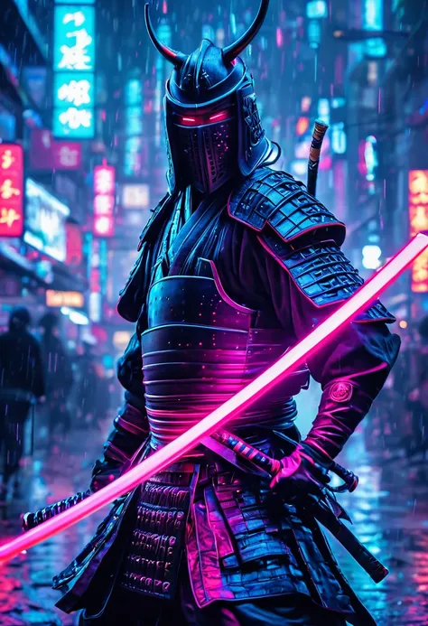 Cyberpunk Samurai

Prompt: action scene, a cyberpunk samurai with neon armor and wheeling a glowing katana, by Yuumei, dramatic spotlighting, zoom burst