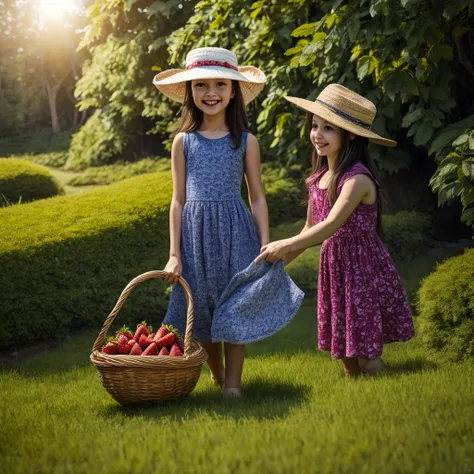 strawberry, detailed strawberry, strawberry field, 1 girl, girl in strawberry field, beautiful girl, beautiful girl in strawberr...